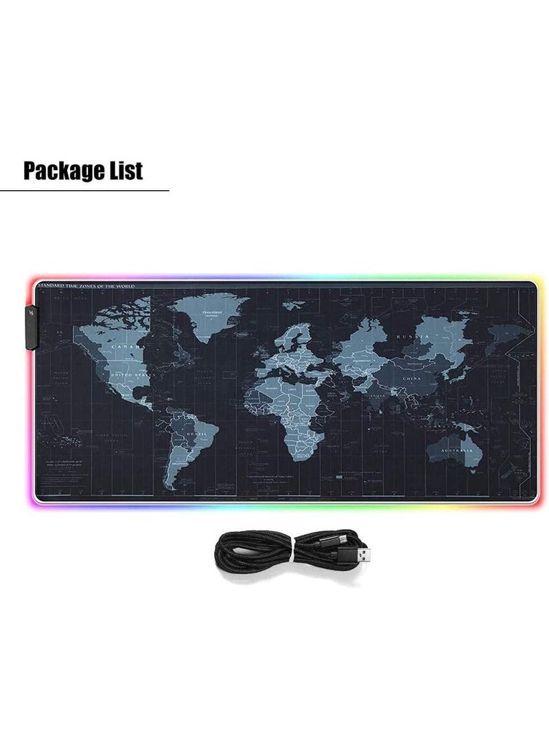NAMA Rgb Mouse Pad Gamer Computer Led Lighting Usb Large World Map Mousepad Colorful Non-Slip Desk Pad Mice Mat 40 X 90 CM - Image 2